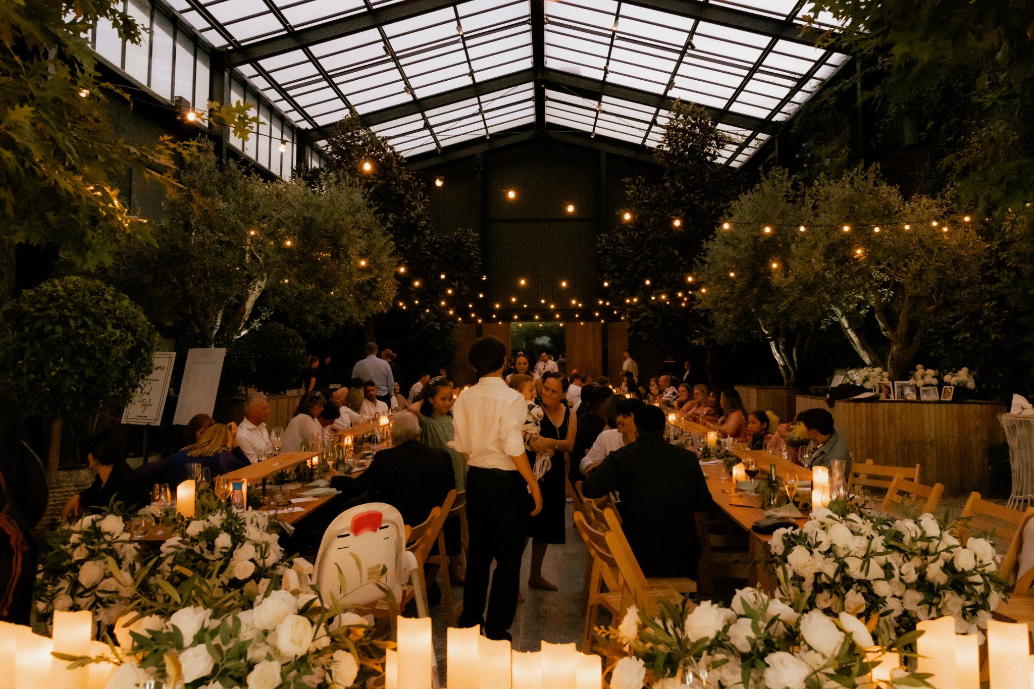 A beautifully styled floral wedding reception